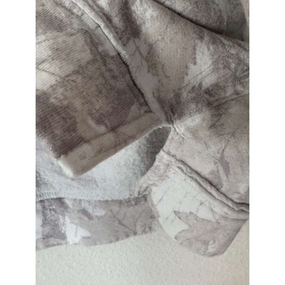 Hollister Womens Grey Leaf Camo Fleece Scoop Neck Pullover Sweatshirt Small - Picture 5 of 6